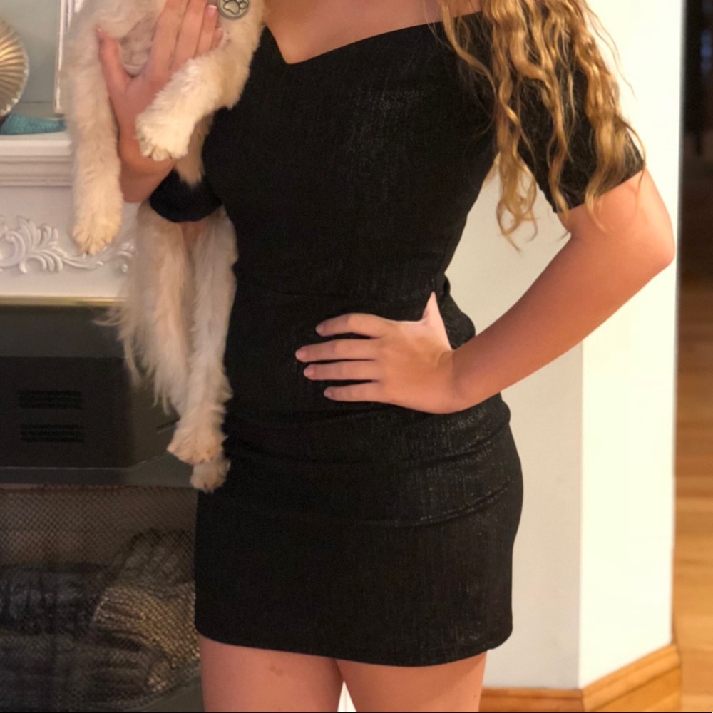 black shimmer homecoming/sweet 16 dress